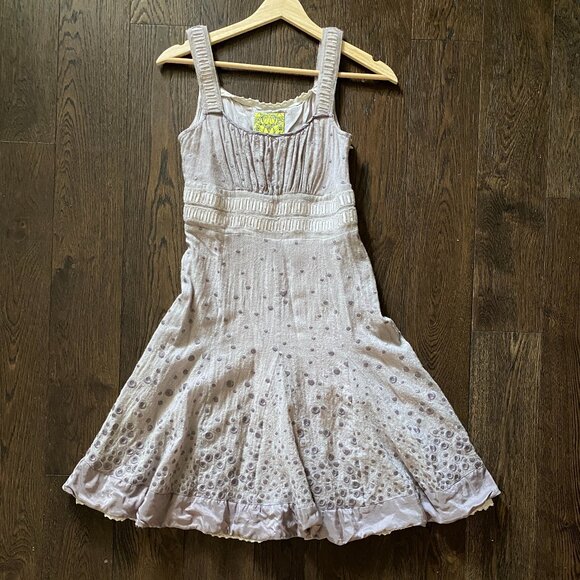 Anthropologie Floreat Embroidered Polka Dot A-Line Dress - Picture 1 of 8
